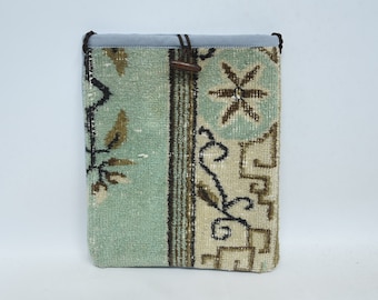 Handmade Vintage, Shopping Bag, Shoulder Bag, Rug Bag, Vintage Bag, 12x14 Shoulder Bag, Women Shoulder Bag,Turkish Bag, Crossbody Bag,