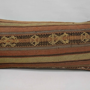 Almohada de decoración del hogar, almohada Kilim, fundas de almohada Kilim, cojín naranja 12x24, cojín a rayas, almohada de tiro lindo, fundas de almohada de algodón, 200