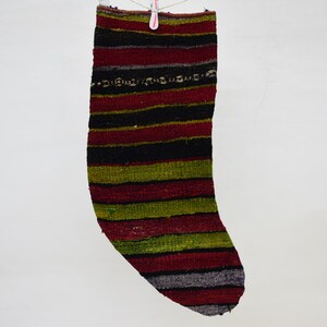 Monogrammed Stocking, Kilim Stocking, Striped Stocking, Green Stocking, Wholesale Stocking, Organic Stocking, Gift Stocking,  802