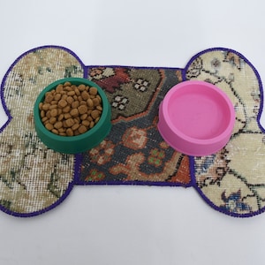 Water Pad, Dog Mat, Pet Supplies, Beige Pad, Rug Pad, Dog Bowl Stand Pad, Non Slip Mat, Woven Mat, Decorative Mat, Stylish Pad, 178