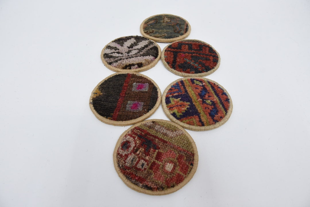 Rug Coaster, Kitchen Decor, Beer Coaster, Blue Coaster, Rug Coaster ...