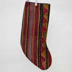 Patterned Stocking, Red Stocking, Christmas Stocking, Anatolian Stocking, Wholesale Stocking, Best Kilim Stocking, Antique Stocking,  769