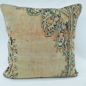 Almohadas antiguas, fundas de almohada Kilim, almohadas de diseño, funda de cojín beige 32x32, cojín de alfombra, fundas de almohada de tiro lindo, 103