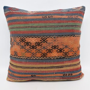 Kilim Pillow Covers, Throw Pillow, 28x28 Orange Pillow Case, Patterned Pillow Cover, Mother Gift Pillow Cover, Bridesmaid Gifts Pillow, 89