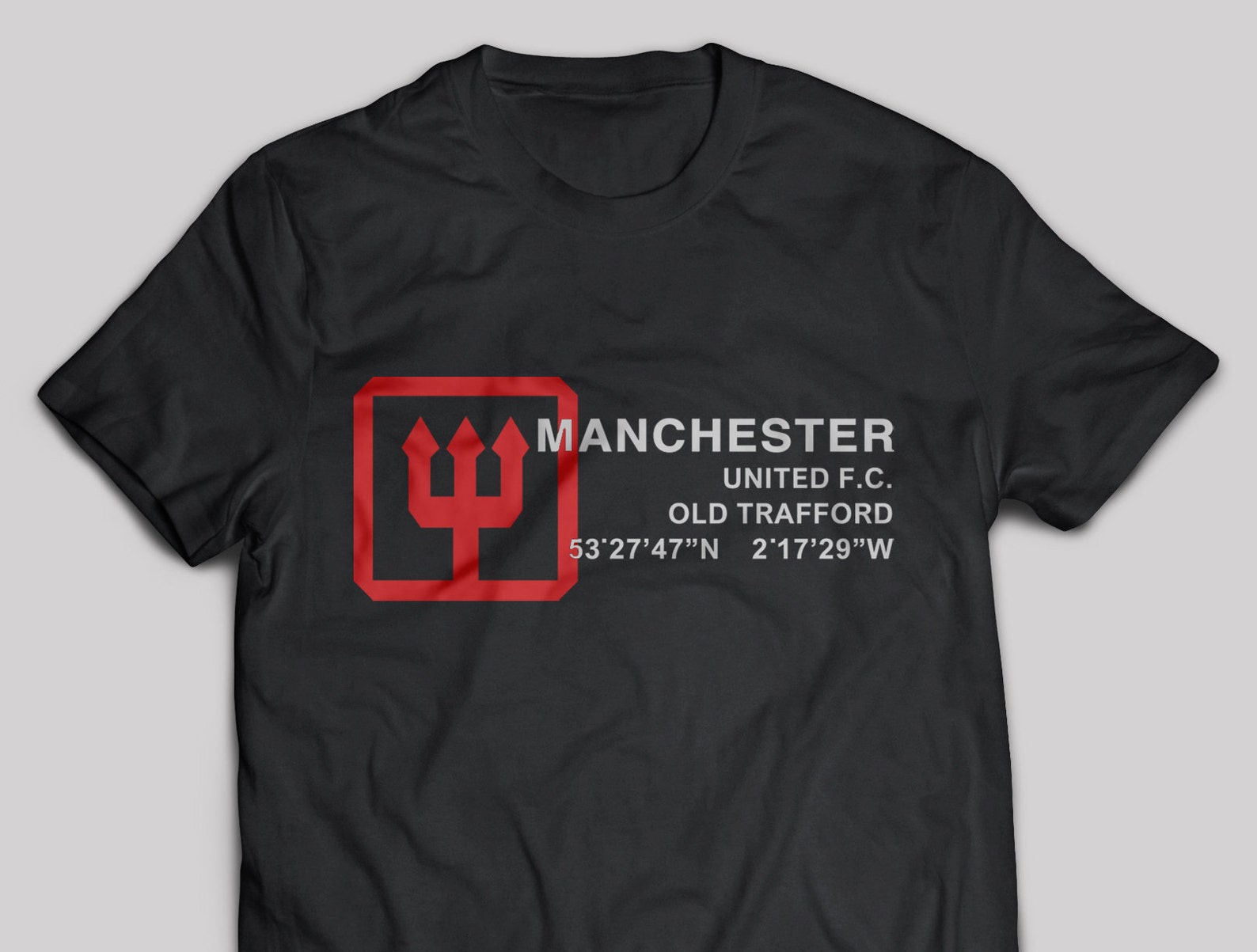 MUFC Old Trafford T Shirt // RED Black Manchester United Etsy