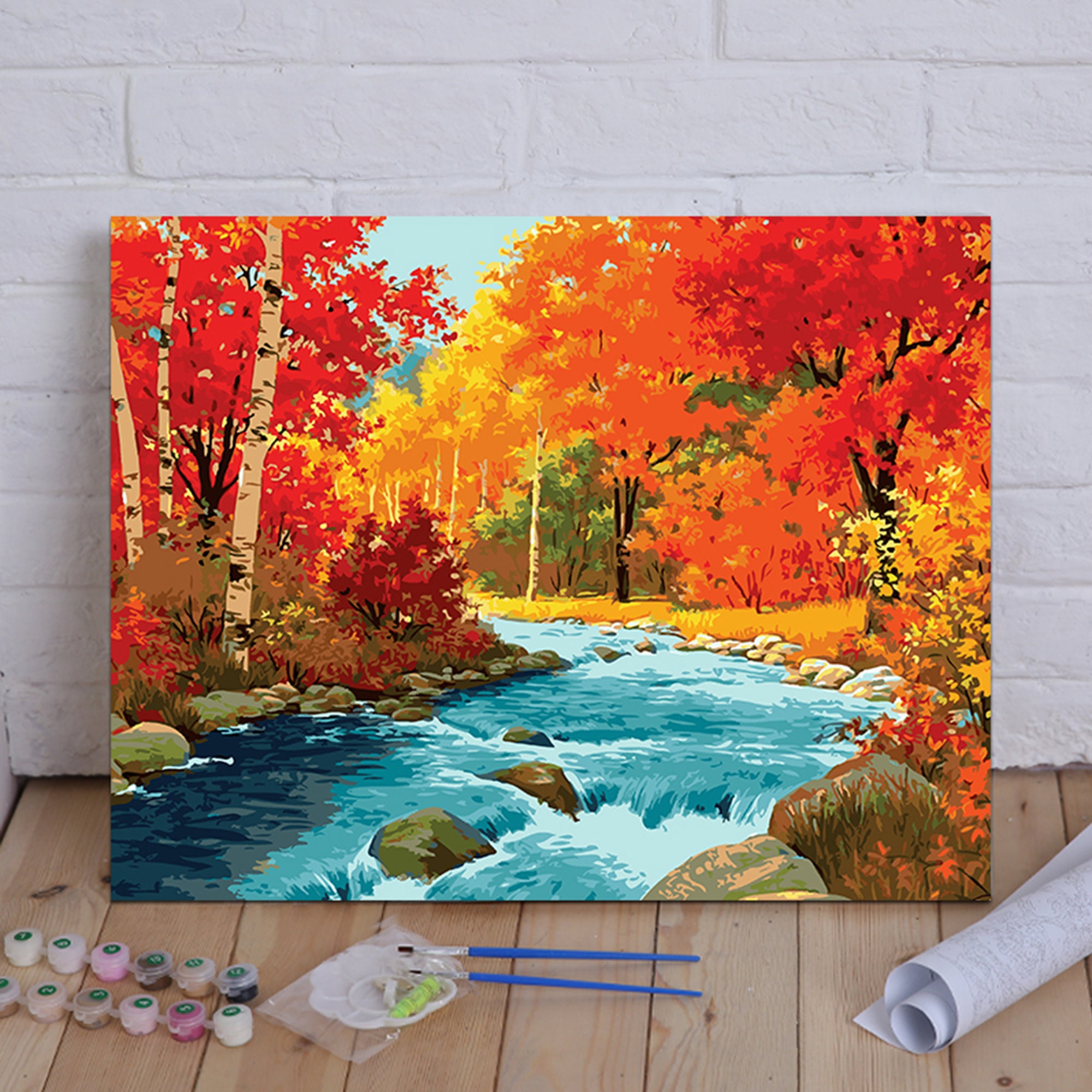 DIY digitale Malerei Acrylfarbe handbemalt Wand Künstler Haus Etsy