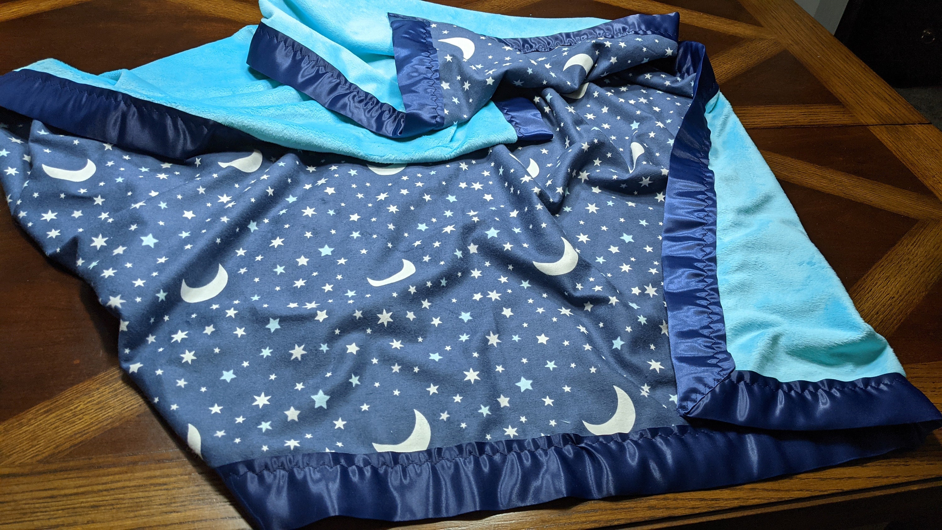 Moon and Stars Baby blanket Etsy