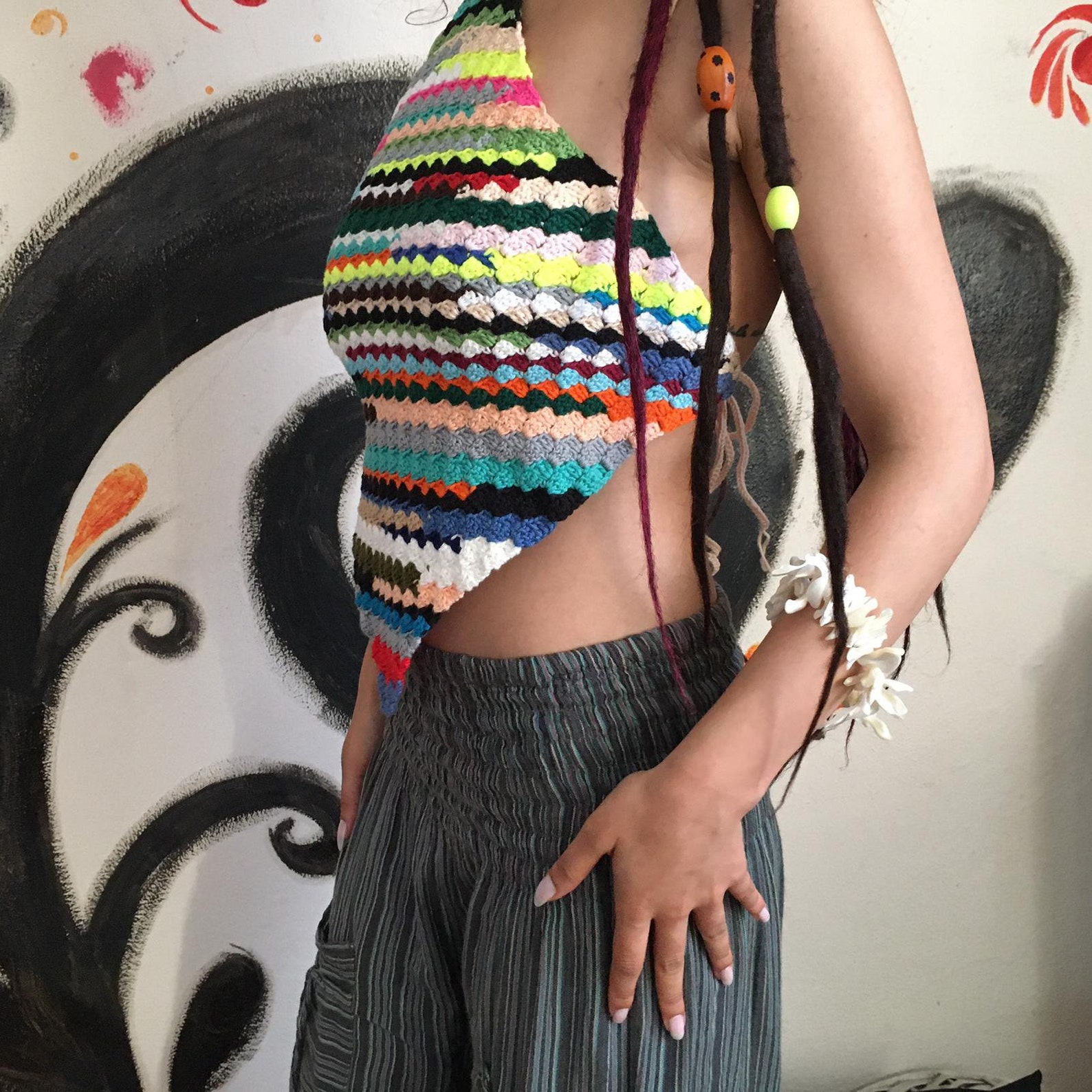 Crochet Summer Top Rave Clothing Crochet Halter Top Festival Outfit