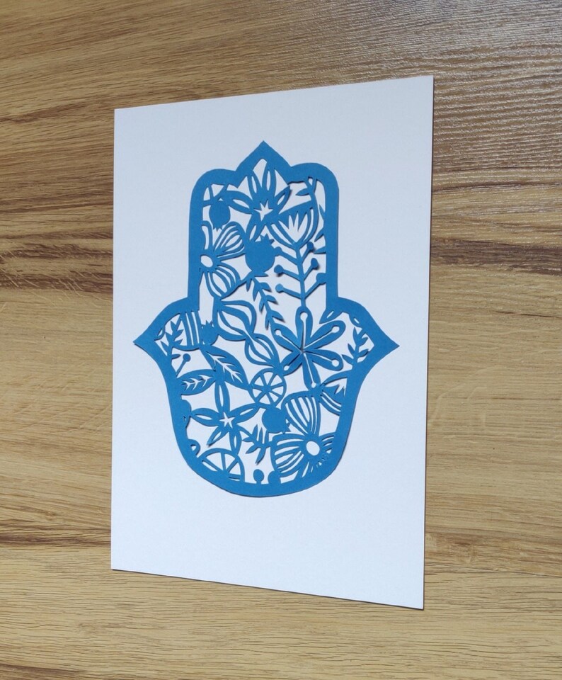 HAMSA HAND PAPERCUT, Judaica, Jewish Gift, Jewish Wall Art, Hamsa