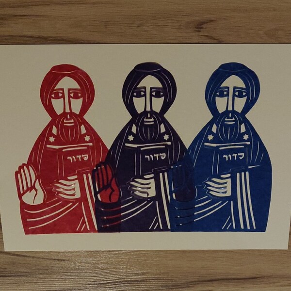 RABBI TRIO Papercutting, Judaica Kunst, jüdische Schnitt Kunst, Bar Bat Mitzvah Geschenk, jüdische Politiker Geschenk, LBGTQ Geschenk, jüdische Papierkunst