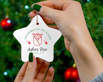 Ornamento per il primo Natale a casa del bambino - Pacchetto di gioia 2023 - Moderno