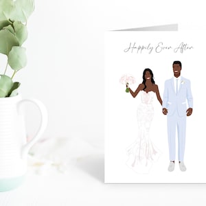 couple noir, carte de mariage | Cartes de voeux