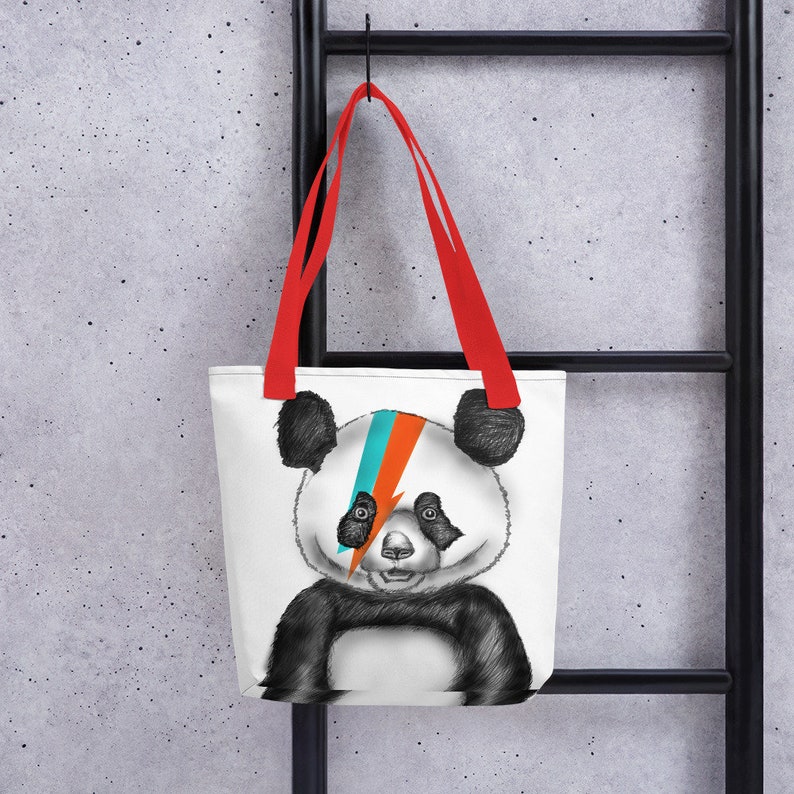 David Bowie Style Panda Tote bag image 2