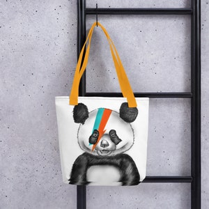 David Bowie Style Panda Tote bag image 3