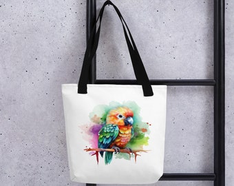 Watercolor Parrot Tote bag