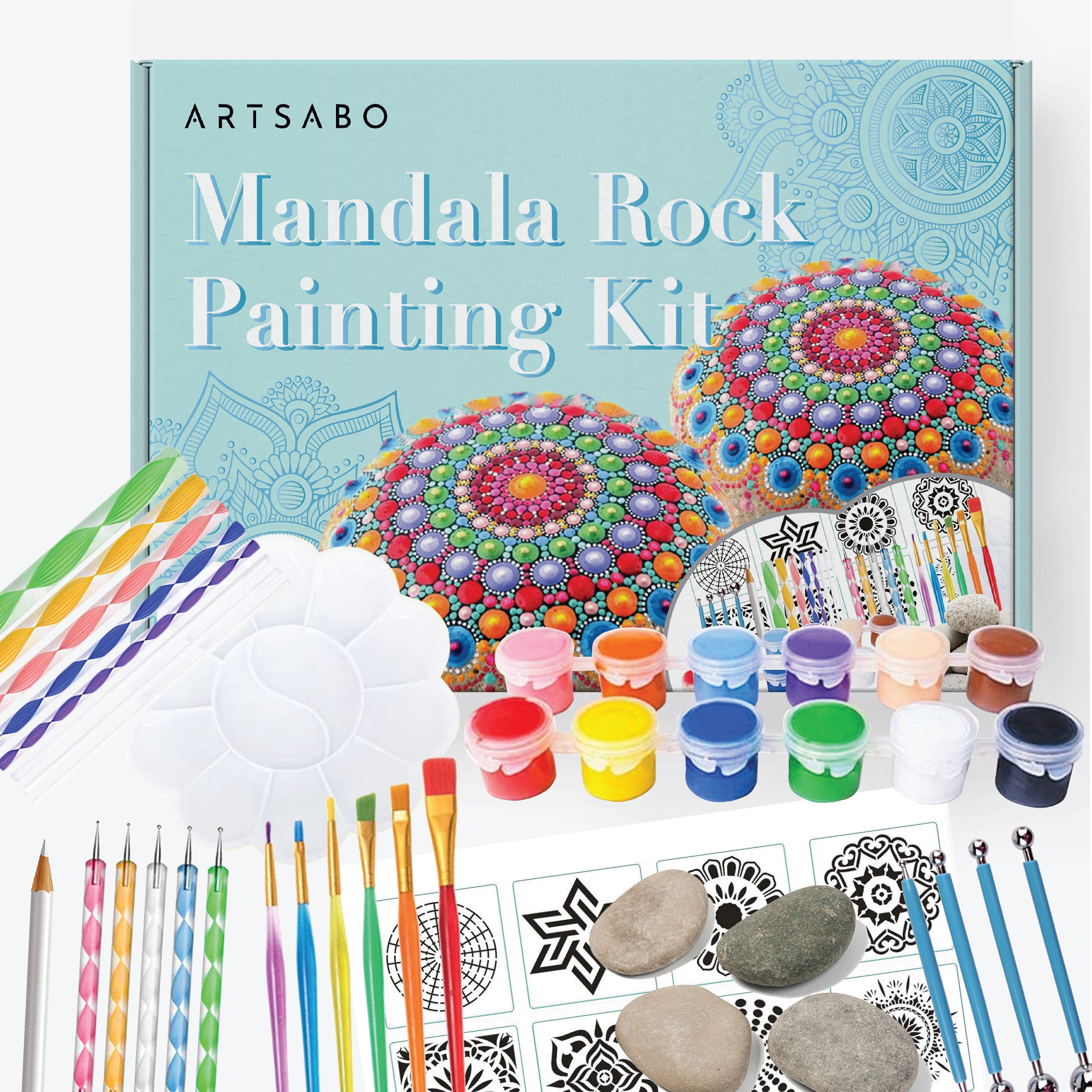 55PCS Mandala Dotting Tools Rock Painting Kit with Brushes Etsy