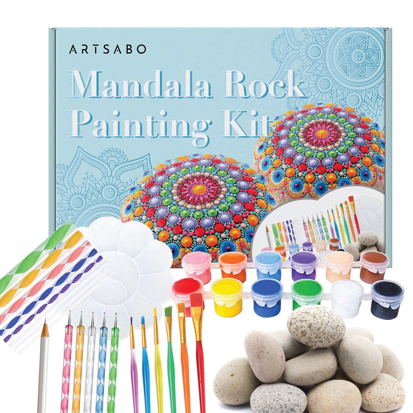 55PCS Mandala Dotting Tools Rock Painting Kit With Brushes Etsy