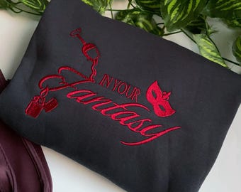 Embroidered Oversized Sweatshirt: Fantasy Crewneck