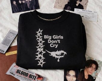 Embroidered Oversize fit sweatshirt, big girsl dont cry