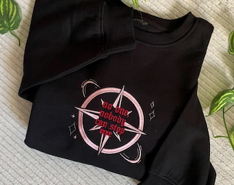 No one nobody can stop me embroidered hoodie,