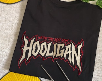 Embroidered oversized tshirt-  world tour- holi-gan