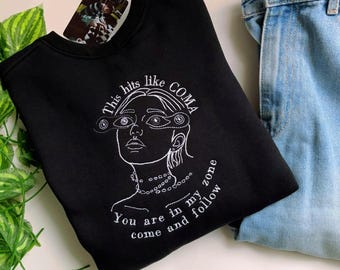 Embroidered Oversized Sweatshirt - Coma