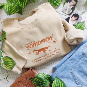 Embroidered Oversize fit sweatshirt, Txt inspired embroidered, TXT minisode 3 Embroidered  Sweatshirt