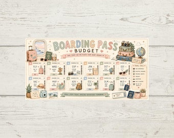 Boarding Pass Savings Challenge Tracker (Digital Download)