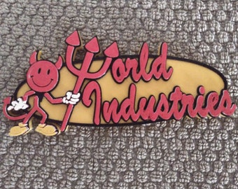 World Industries Logo Kitchen Magnet Memorabilia Collectible Skateboarding Skateboards Skater