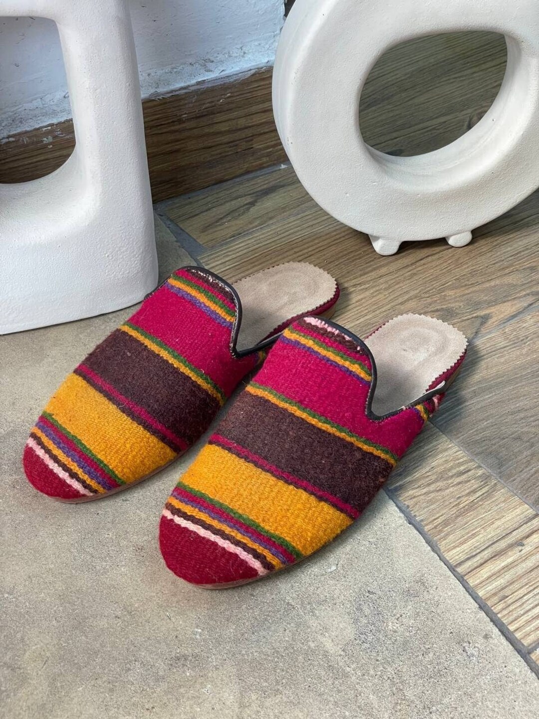 Moroccan Carpet Slippers,colorfull Women Carpet Shoes, Women Mules