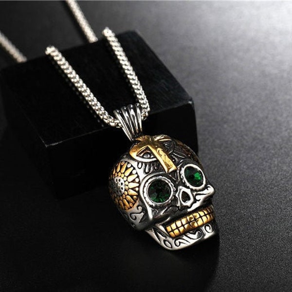 Mens Skull Necklace Etsy