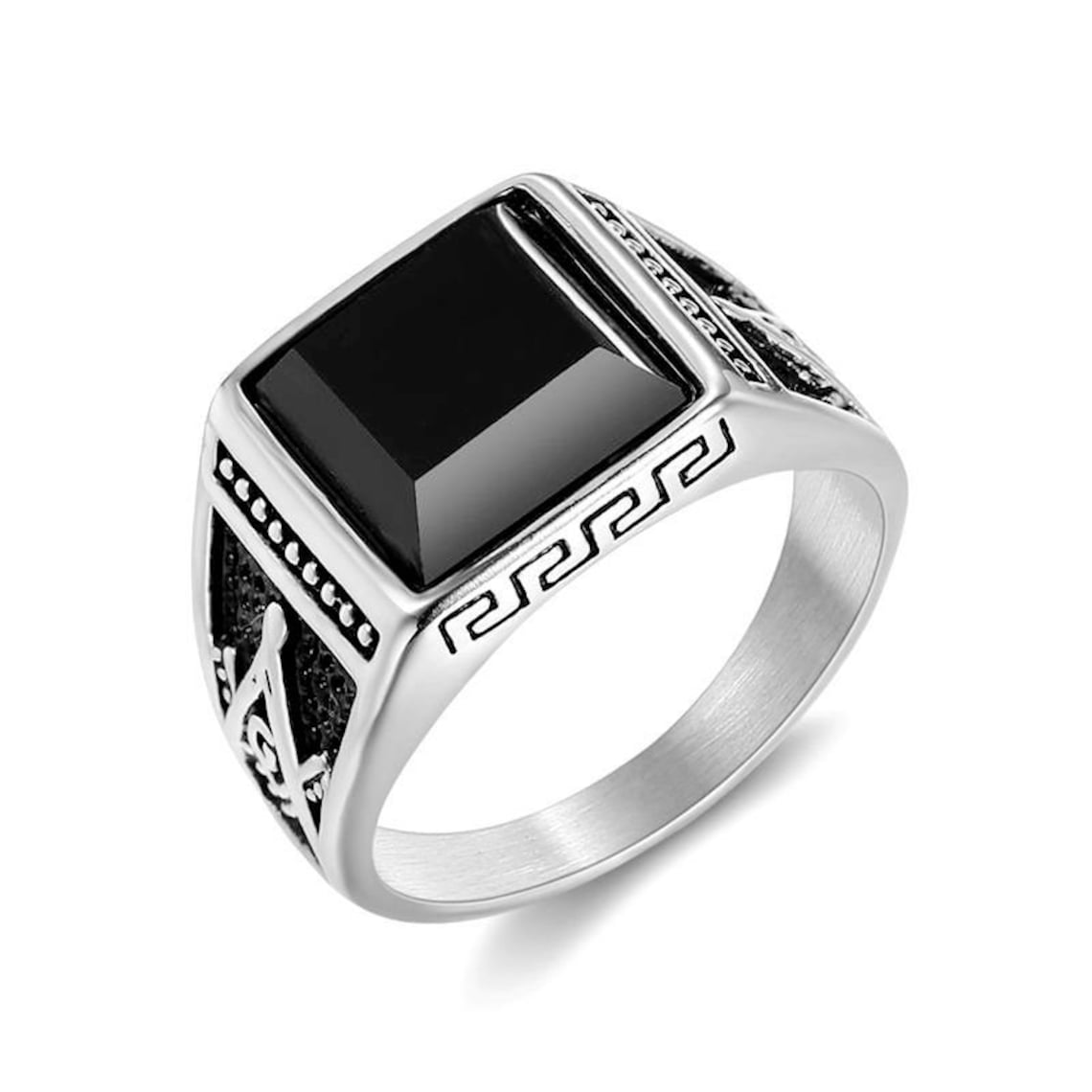 Black Onyx Masonic Ring Mason Ring Freemasons Ring | Etsy