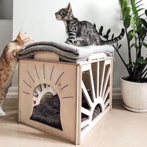 Wood Pet House, DIY Cat Dog House, Made In Latvia, Eco Cat House, Eco Dog House, Pet Terrase, Assemble Yourself, Personalised Pet House