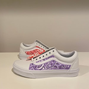Custom Hand Painted Bandana Print Vans