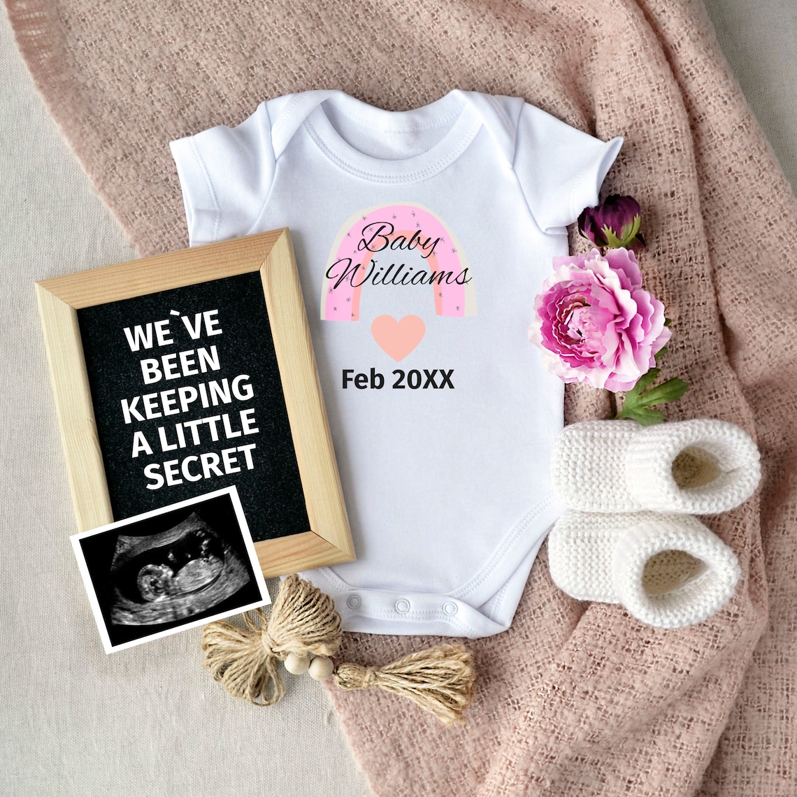 Digital Pregnancy announcement Card Girl Social Media / Baby Etsy