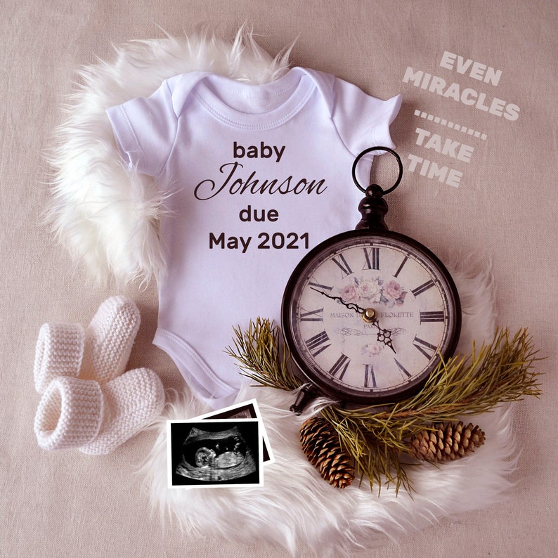 Neutral pregnancy announcement digital for social media Rainbow pregnancy announcement digital.