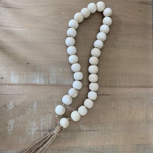 Wood Bead Garland, Bead Garland,Wood Beads, Farmhouse Wood Beads, Farmhouse Wood Garland