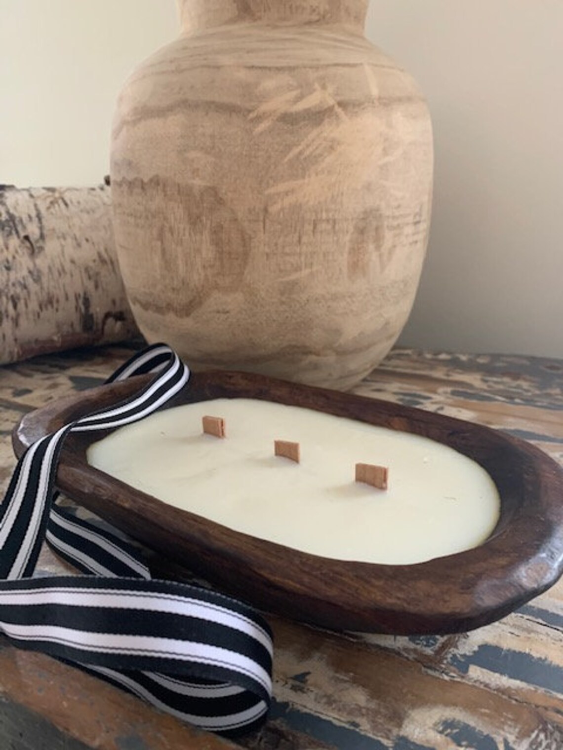 Dough Bowl CandleFarmhouse CandleDough Bowl Candle Wood Etsy