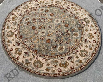 Area Rug Round Multi Traditional Design 100% Pure Wool For Bedroom,Livingroom,Hall,Dining Room .Size Available (4ft to 15ft).