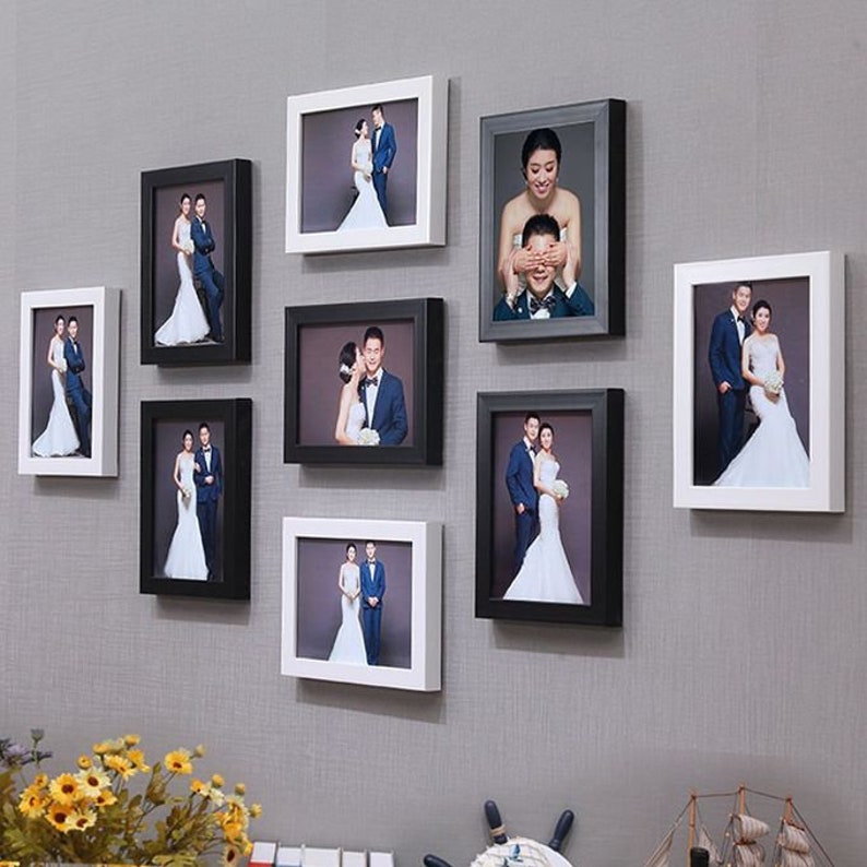 Gallery Wall Frame Set of 9 Picture Frames in White or Black Etsy