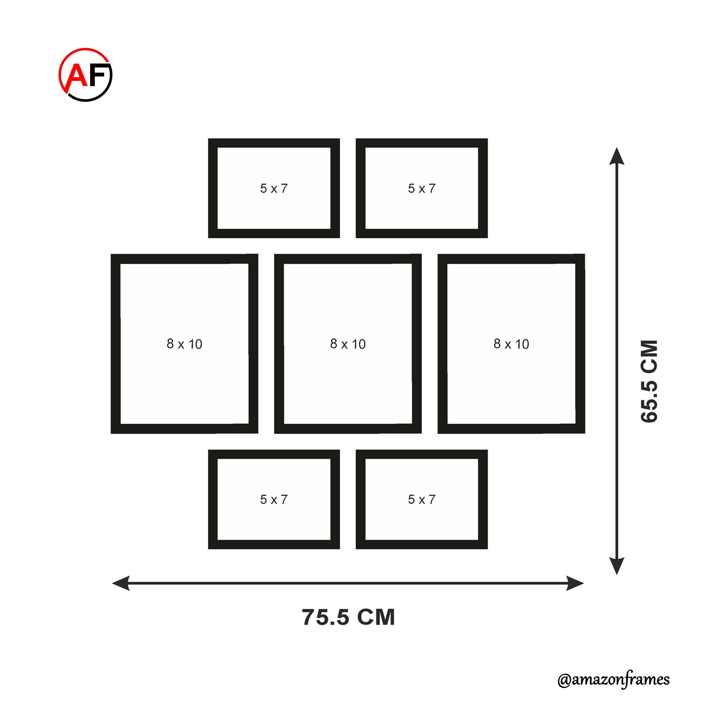 7 Pieces Vintage Wood Wall Mount Photo Frame Set Wooden Etsy