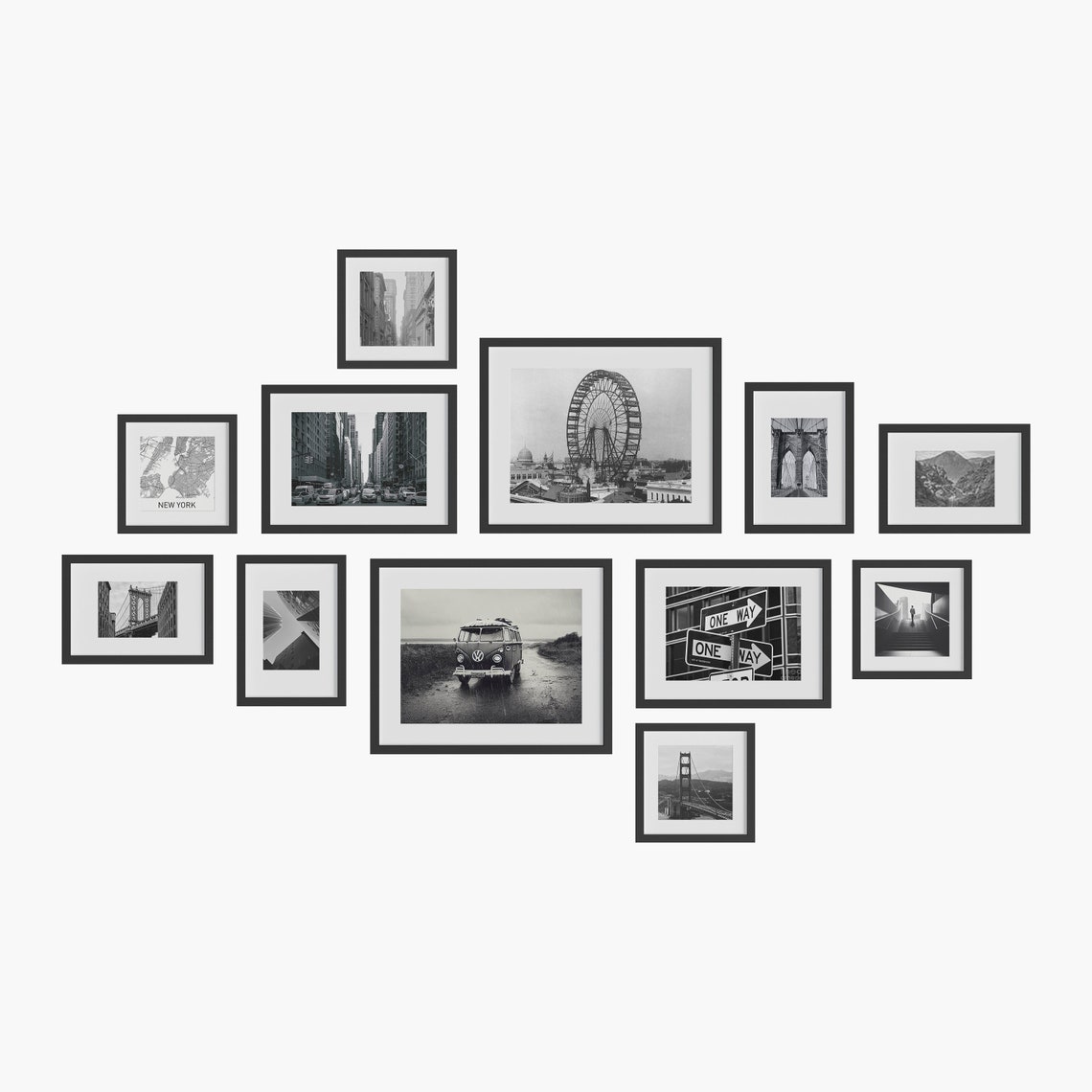 12 Pieces Wall Mount Photo Frame Set, Frames for Wall Art, Handmade