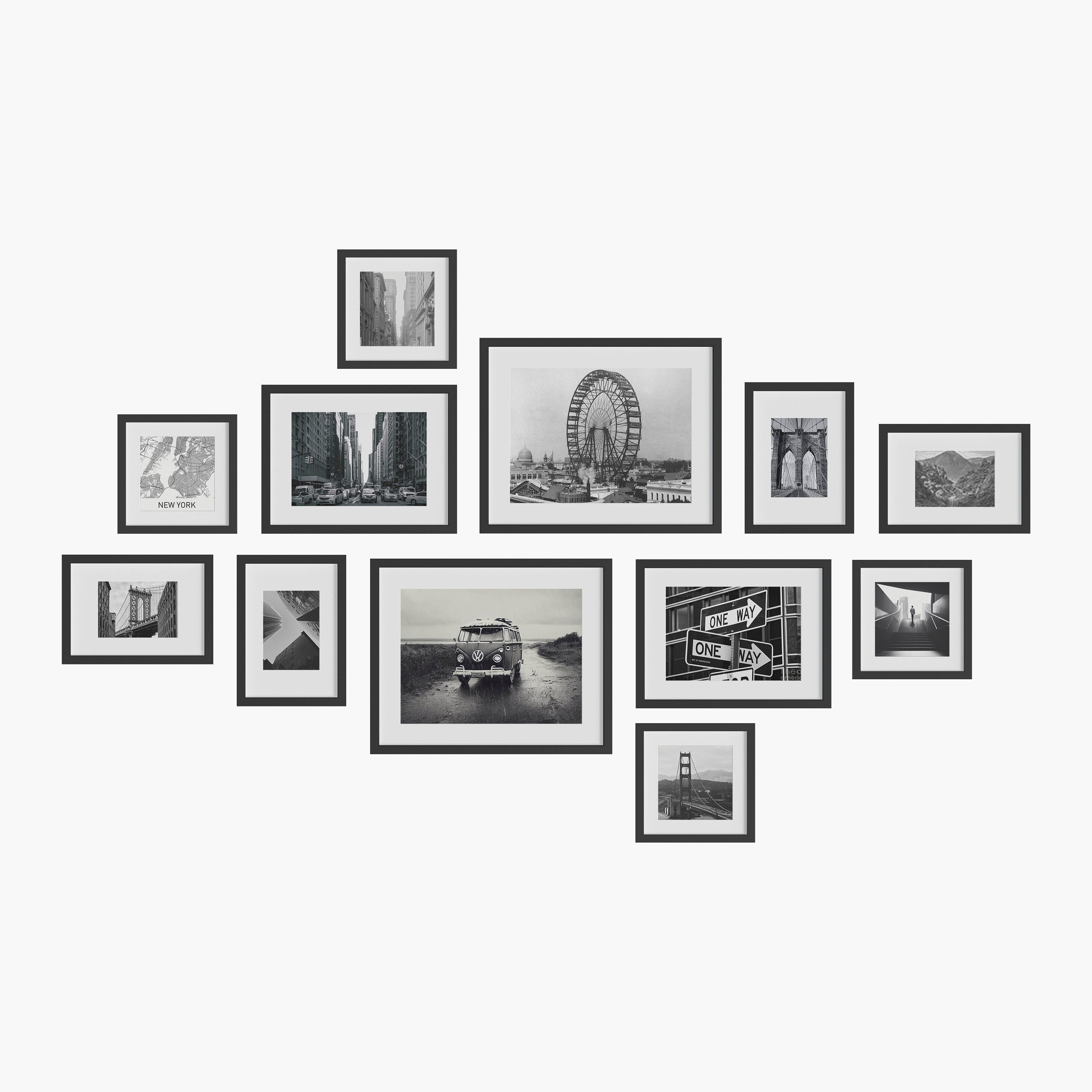 12 Pieces Wall Mount Photo Frame Set, Frames for Wall Art, Handmade