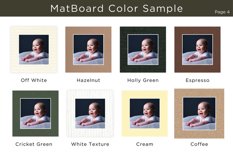 Matte Board Color Personalized Premium Matboard: Customize Size, Color and Opening for ...
