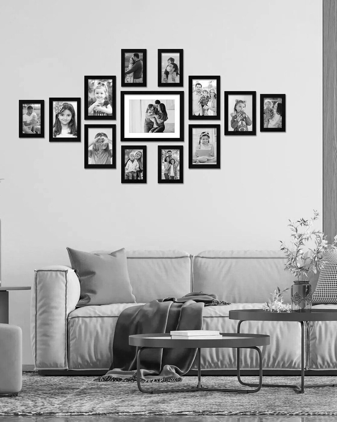 GALLERY WALL Wall Art Décor Set of 13 Frames Black Frames Picture Frames Photo Frame Gallery