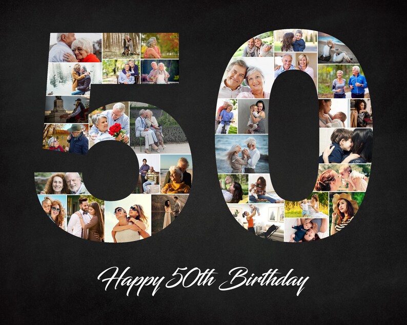 50. Geburtstag Collage 50. Jahrestag Fotocollage 50 Etsy.de