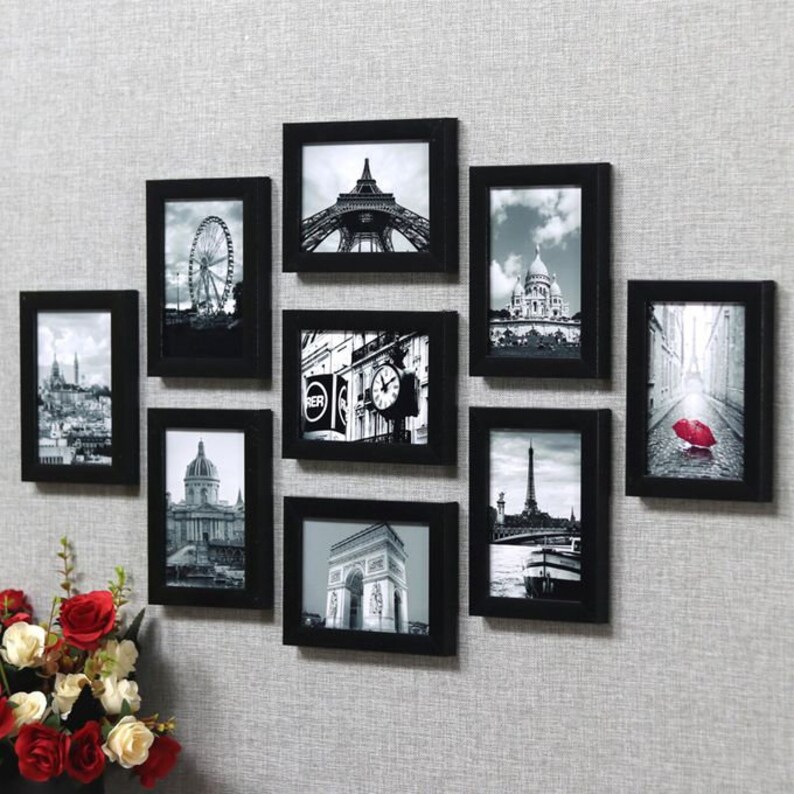 Gallery Wall Frame Set of 9 Picture Frames in White or Black Etsy