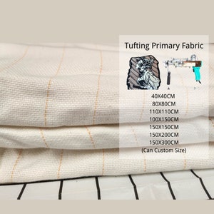 Tessuto per tufting di alta qualità da 40 cm/15,75 pollici/0,44 iarde, tessuto per tufting primario con guidine gialle per pistola per tufting, multi-dimensione e dimensioni personalizzate