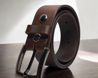 Men's Leather Belt, WIDE Full Grain Leather Belt, Minimalist 45 mm Handmade Leather Belt, Gift for Him, Gift for Dad, Gift for Boyfriend