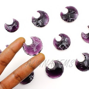 Amethyst Mond, Amethyst Kristall Mond, Amethyst Quarz Edelstein Mond, Halbmond, Heilender Kristall Mond, Edelstein Mond - 28-32mm